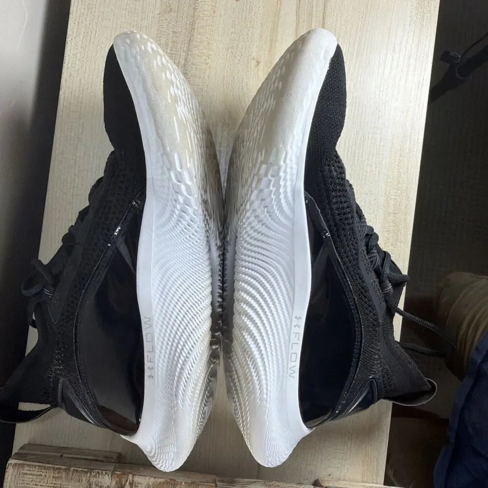 Under Armour Curry Flow 8 Black White Basketball Shoes Mens 8.5 Women’s 10